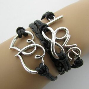 Retro Leather Rope Love & Infinity Bracelet